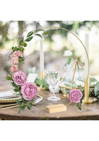 10 Paket 10 Paket Ahşap Yer Kartı Sahipleri ile 10 Inç Metal Çiçek Çember Merkez Parçası, Masa Için Altın Çember Merkez Parçaları (Yurt Dışından) modelleri