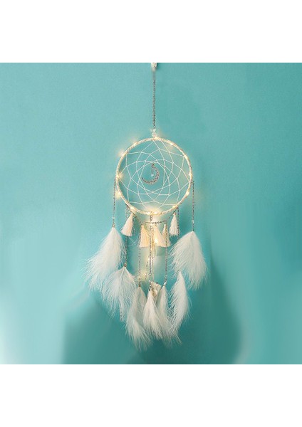 LED Dream Catcher, Yatak Odası Duvar Asılı Ev Dekor Süsler Craft Için El Yapımı Dream Catchers (Beyaz) (Yurt Dışından) indirimleri