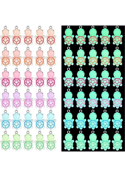 60 Adet Mini Reçine Kaplumbağa Charms Karanlıkta Parlayan Kaplumbağa Kolye Işıklı Kaplumbağa Deniz Sarkan Hayvan Charms, 6 Renk (Yurt Dışından) fiyatları