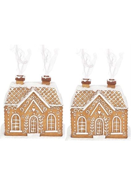 2 Adet Zencefilli Ev Tütsü Brülör, Reçine Kütük Kabin Tütsü Brülör, Noel Tütsü Brülör, Ev Baca Süslemeleri (Yurt Dışından)