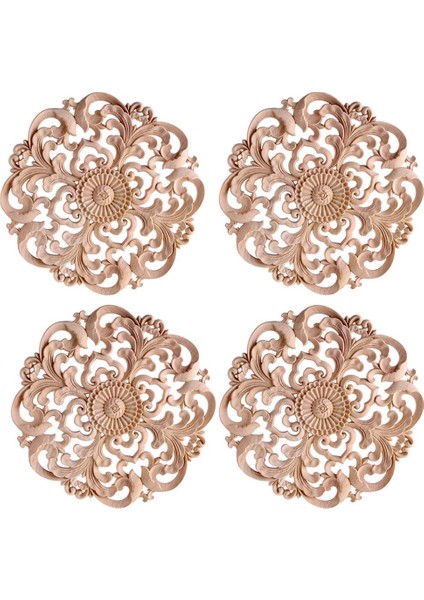 4 Adet Ahşap Oymalı Onlay Aplike Boyanmamış Ahşap Aplike Vintage Avrupa Tarzı Oymalı Çıkartma Mobilya Dekorasyonu Için (Yurt Dışından)