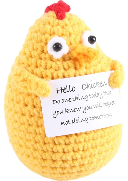 Komik Pozitif Hediyeler Pozitif Kartlı Mini Örme Bebek Yetişkin Çocuklar Için Sevimli Pozitif Hediyeler Aşıklar Doğum Günü, Tavuk (Yurt Dışından)