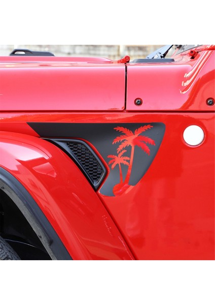 Yan Çamurluk Havalandırması Hindistan Cevizi Ağaçları Çıkartmaları, Jeep Wrangler Jl / Gladiator Jt 2018-2024 Için Önceden Kesilmiş Siyah Pvc Etiket (Yurt Dışından) fırsatları