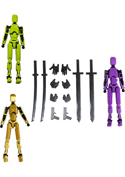 Çok Eklemli Hareketli Robot 3D Baskılı Manken Kukla Aksiyon Figürleri Oyunu Çocuk Yetişkin Dekompresyon Araçları, Mor (Yurt Dışından) fırsatları