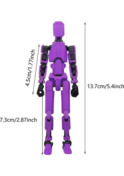 Çok Eklemli Hareketli Robot 3D Baskılı Manken Kukla Aksiyon Figürleri Oyunu Çocuk Yetişkin Dekompresyon Araçları, Mor (Yurt Dışından) indirimleri