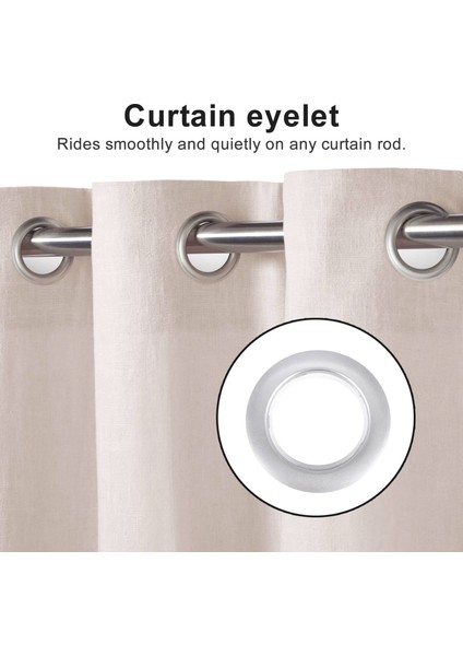 50 Paket Perde Grommet, Iç Çap 43MM Perde Kuşgözü Halkaları Nano Ölçekli Düşük Gürültülü Roma Halkası (Gümüş) (Yurt Dışından) fiyatları
