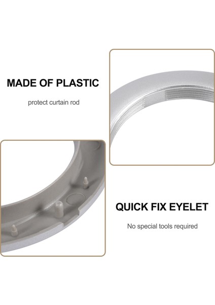 50 Paket Perde Grommet, Iç Çap 43MM Perde Kuşgözü Halkaları Nano Ölçekli Düşük Gürültülü Roma Halkası (Gümüş) (Yurt Dışından) indirimleri