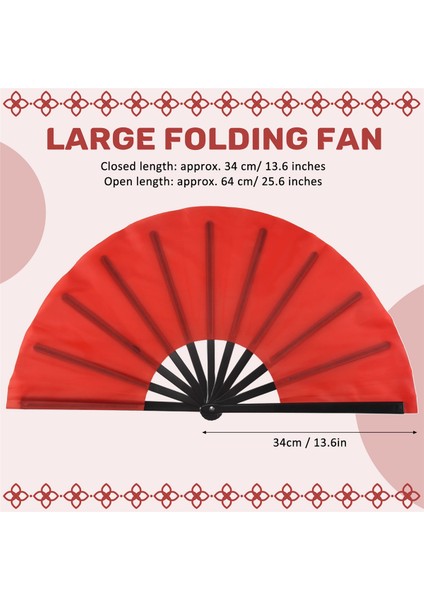 2 Adet Büyük Katlanır Yelpaze Naylon Kumaş Elde Taşınabilir Katlanır Yelpaze Çin Kung Fu Tai Chi Yelpaze Dekorasyonu Katlanır El Yelpazesi Parti Hediyeleri Için (Kırmızı) (Yurt Dışından) fırsatları