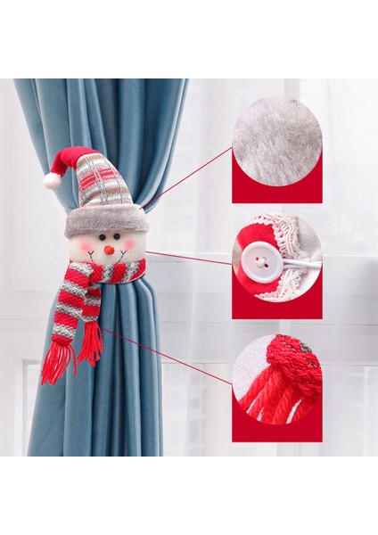 Noel Pencere Perde Tiebacks Süslemeleri Sevimli Bebek Kanca Ev Tatil Için Noel Accesorios Dekor Perde A (Yurt Dışından) modelleri