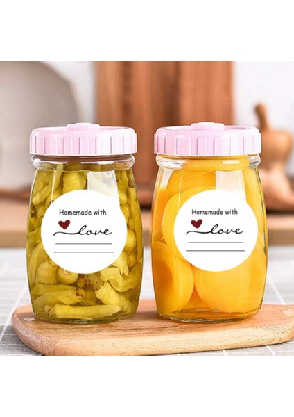 Yuvarlak Hediye Etiketleri, Hediye Çıkartmaları, El Yapımı Çıkartmalar Yazmak Için Çizgili Aşk Çıkartmalı Ev Yapımı Rulo Başına 500 Etiket (Yurt Dışından) fırsatları