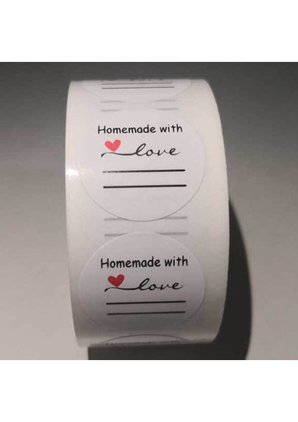 Yuvarlak Hediye Etiketleri, Hediye Çıkartmaları, El Yapımı Çıkartmalar Yazmak Için Çizgili Aşk Çıkartmalı Ev Yapımı Rulo Başına 500 Etiket (Yurt Dışından) indirimleri