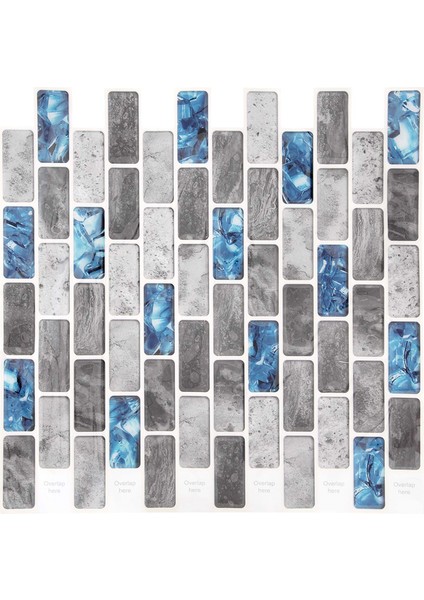 Canlı Fayans Mavi Kabuğu ve Sopa Fayans 3D Tuğla Etkisi Su Geçirmez Mutfak Backsplash Dekor Kendinden Yapışkanlı Duvar Kağıdı (Yurt Dışından) fiyatları