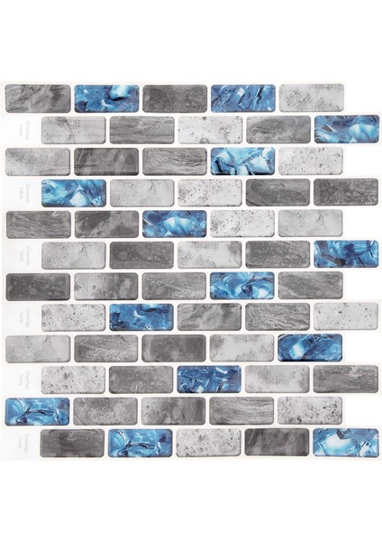 Canlı Fayans Mavi Kabuğu ve Sopa Fayans 3D Tuğla Etkisi Su Geçirmez Mutfak Backsplash Dekor Kendinden Yapışkanlı Duvar Kağıdı (Yurt Dışından) fırsatları
