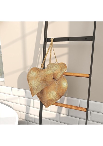 3D Metal Kalp Şeklinde Asılı Halatlı Dekoratif Çan Yaşlı Pirinç Metal Çan (Yurt Dışından) modelleri