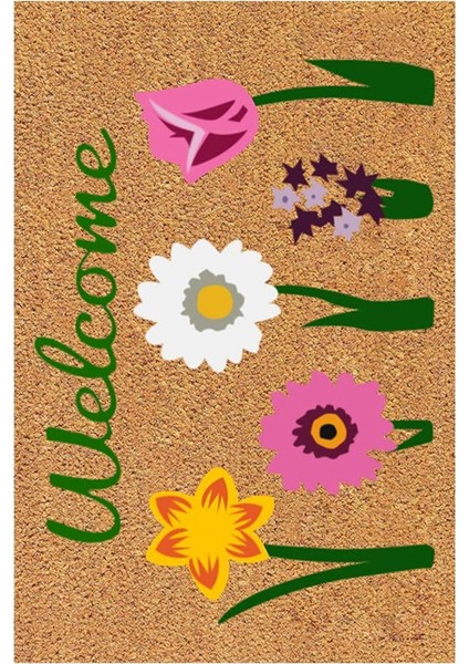 Hoş Geldiniz Çiçekli Hindistan Cevizi Lifli Kapı Paspası Iç Mekan Dış Mekan Giriş Dış Bahçe Ev Dekorasyonu Için Dış Mekan Paspası (Yurt Dışından) fiyatları