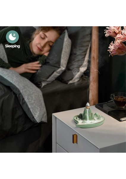 Şelale Geri Akış Tütsü Brülörü Seramik, El Yapımı Küçük Buhurdan Tütsü Konisi Tutucu Çeşme, Aromaterapi Süsü (Yurt Dışından) indirimleri