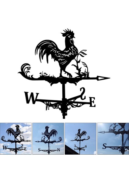 Çiftlik Paslanmaz Çelik Ev Rüzgar Gülü Rüzgar Yönü Göstergesi Yard Ölçme Araçları Açık Horoz Hayvan Braketi (Yurt Dışından) modelleri
