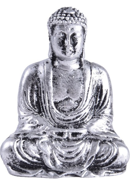 Meditasyon Buda Heykeli Heykelcik, Ev Bahçe Veranda Sıkıntılı Gümüş Için Oturan Reçine Zen Heykel Dekorasyon (Yurt Dışından)