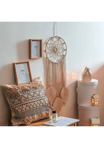 Makrome Rüya Yakalayıcı Büyük Duvar Askılı El Yapımı Rüya Yakalayıcı Boho Püsküller Yatak Odası Oturma Odası Dekorasyonu Hediyesi (Yurt Dışından) indirimleri