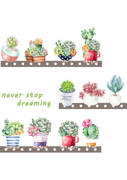 Bitki Duvar Çıkartmaları Yatak Odası Oturma Odası Kendin Yap Çıkarılabilir Su Geçirmez Kendinden Yapışkanlı Sanat Duvar Dekorasyonu (30X90CM) (Yurt Dışından)