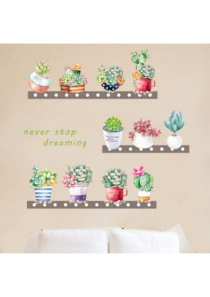 Bitki Duvar Çıkartmaları Yatak Odası Oturma Odası Kendin Yap Çıkarılabilir Su Geçirmez Kendinden Yapışkanlı Sanat Duvar Dekorasyonu (30X90CM) (Yurt Dışından) fiyatları