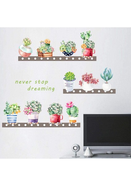 Bitki Duvar Çıkartmaları Yatak Odası Oturma Odası Kendin Yap Çıkarılabilir Su Geçirmez Kendinden Yapışkanlı Sanat Duvar Dekorasyonu (30X90CM) (Yurt Dışından) modelleri