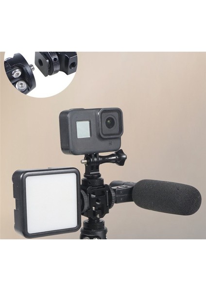 Dslr Kamera Için Üçlü Sıcak Ayakkabı Montaj Adaptörü Braket Standı Tutucu LED Video Mikrofon Flaş Işığı, A (Yurt Dışından)