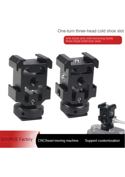 Dslr Kamera Için Üçlü Sıcak Ayakkabı Montaj Adaptörü Braket Standı Tutucu LED Video Mikrofon Flaş Işığı, A (Yurt Dışından) fiyatları