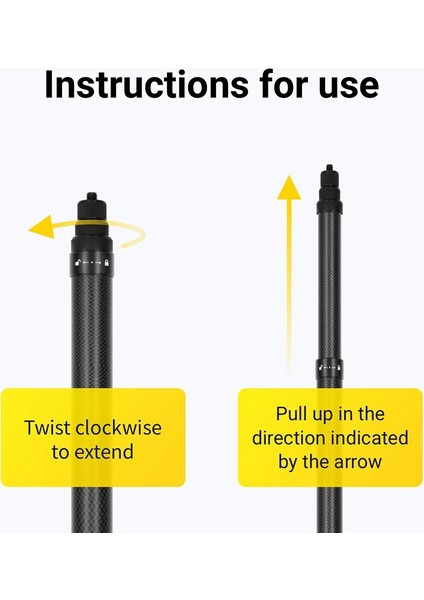 INSTA360 One X2 / One R / One x Selfie Çubuğu Için Ultra Uzun Karbon Fiber Görünmez Selfie Çubuğu Ayarlanabilir Uzatma Çubuğu (Yurt Dışından) modelleri