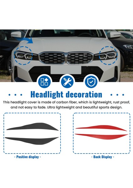Bmw 3 Serisi F30 320I 325I 316I Için Karbon Fiber Far Göz Kapağı Kaplaması, Far Kaş Kapağı Dekorasyonu Şekillendirici Etiket (Yurt Dışından) indirimleri