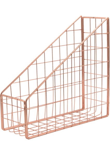 Gül Altın Elektrolizle Kaplanmış Demir Kitaplık Masaüstü Raf Dosya Dergi Kitap Standı Ofis Ev Kırtasiye Düzenleyici Tutucu (Yurt Dışından)