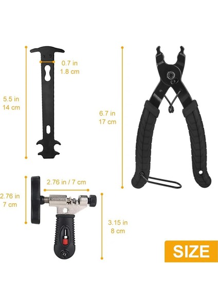 Bisiklet Zinciri Alet Seti, Bisiklet Tamir Aleti, Zincir Kesici Zincir Açacağı, Zincir Tokası Pensesi, Aşınma Göstergesi Alet Aksesuarları (Yurt Dışından) fiyatları