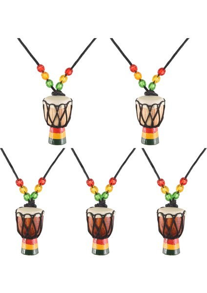 Adet Enstrüman Kolyeleri Djembe Davul Mini Kolye Afrika Davul Ahşap Kolye Davul ve Perküsyon (Yurt Dışından)
