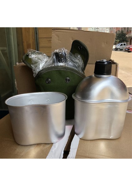 Açık Hava Matarası Tencere Seti 0.9l Matara Bardak Taşınabilir Su Şişesi Tutma Saplı Bardak Açık Hava Kamp Yürüyüşü Için (Yurt Dışından) modelleri