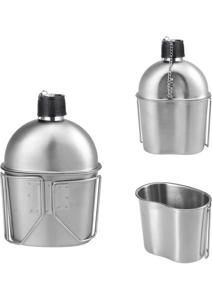 Açık Hava Matarası Tencere Seti 0.9l Matara Bardak Taşınabilir Su Şişesi Tutma Saplı Bardak Açık Hava Kamp Yürüyüşü Için (Yurt Dışından) indirimleri