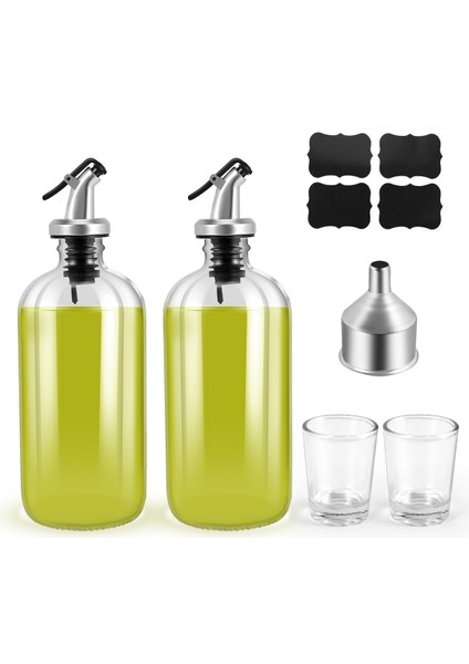 16 Oz Cam Ağız Gargarası Dağıtıcısı, Dökme Ağızlı Huni ve Etiketler, Yeniden Kullanılabilir Ağız Gargarası Şişeleri ve Kapları (Yurt Dışından)