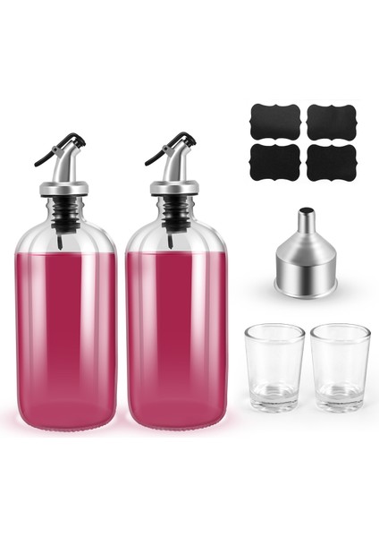 16 Oz Cam Ağız Gargarası Dağıtıcısı, Dökme Ağızlı Huni ve Etiketler, Yeniden Kullanılabilir Ağız Gargarası Şişeleri ve Kapları (Yurt Dışından) modelleri