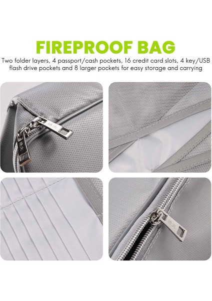 Yangına Dayanıklı Belge Saklama Çantası, Ipx4 Su Geçirmez Belge Saklama Çantası, Fermuarlı Kapatma Güvenlik Aksesuarları, Iş ve Ev Için (Yurt Dışından) indirimleri