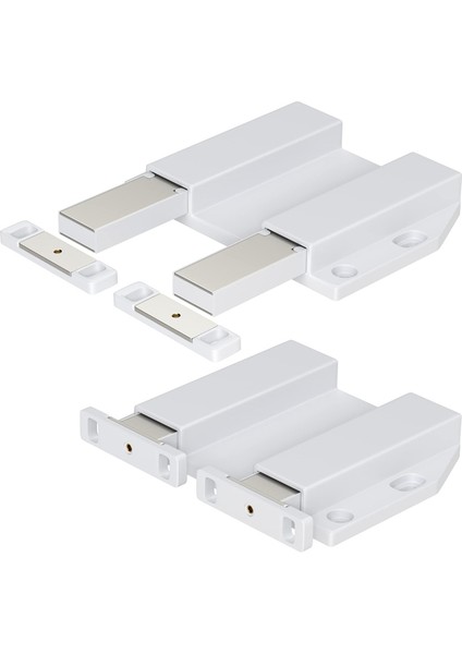 Çift Basmalı Dolap Kapı Mandalı Ağır Hizmet Tipi 2'li Mıknatıslı Basmalı Kapı Mandalı Mutfak Kapısı Için Dokunmatik Mandallar (Yurt Dışından)