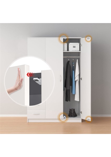 Çift Basmalı Dolap Kapı Mandalı Ağır Hizmet Tipi 2'li Mıknatıslı Basmalı Kapı Mandalı Mutfak Kapısı Için Dokunmatik Mandallar (Yurt Dışından) fırsatları