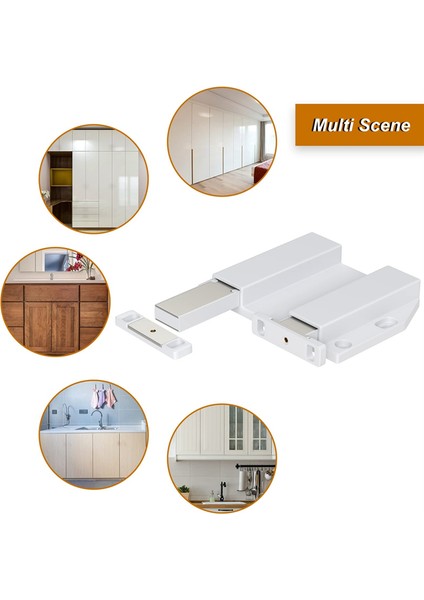 Çift Basmalı Dolap Kapı Mandalı Ağır Hizmet Tipi 2'li Mıknatıslı Basmalı Kapı Mandalı Mutfak Kapısı Için Dokunmatik Mandallar (Yurt Dışından) indirimleri