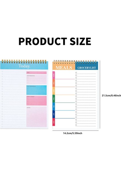 Parça Yapılacaklar Listesi Not Defteri Planlayıcı Not Defteri, 5,6 x 8,5 Inç Haftalık Planlayıcı Günlük Görev Defteri Verimlilik Notu Düzenleyici (Yurt Dışından)