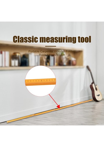 Taşınabilir Marangoz Ahşap Katlanır Cetvel 100 Cm/39 Inç (Yurt Dışından) fiyatları