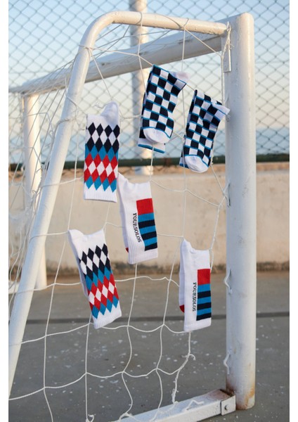 3’lü renkli Çorap–Nefes Alabilen Pamuklu Kumaş ile Konfor, Retro ve Desenli Tasarım modelleri