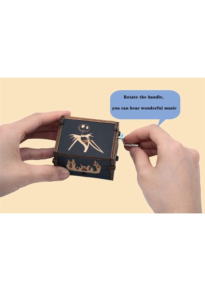 Ahşap Oymalı Noel/cadılar Bayramı El-Kranklı Müzik Kutusu, Melodi Çalıyor Bu Cadılar Bayramı Müzik Kutusu (Yurt Dışından) modelleri