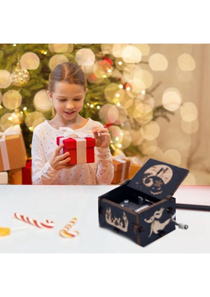 Ahşap Oymalı Noel/cadılar Bayramı El-Kranklı Müzik Kutusu, Melodi Çalıyor Bu Cadılar Bayramı Müzik Kutusu (Yurt Dışından) indirimleri