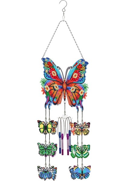 Kendin Yap Noktalı Elmas Sanat Resim Rüzgar Çanı Seti, Üç Boyutlu Rüya Güneş Yakalayıcıları Elmas Nokta Resimleri C (Yurt Dışından)