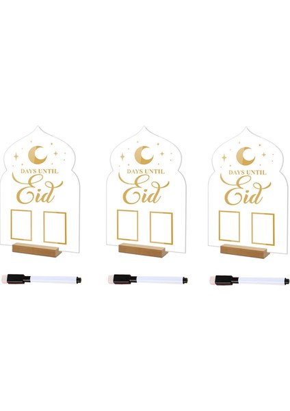 3 Adet Ramazan Masa Dekorasyonu Eid Muak Akrilik Ay Yıldız Kale Masa Üstü Dekoru Ramazan Islami Parti Ev Dekoru, B (Yurt Dışından) indirimleri