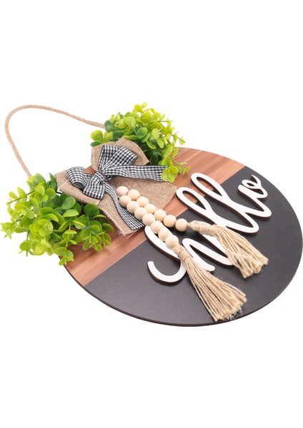 Hoş Geldiniz Kapı Işareti/rustik Ev Dekoru Ön Kapı Yatak Odası Ahşap Asılı Duvar Kaideleri Rustik Ahşap Boncuklu Siyah (Yurt Dışından) modelleri