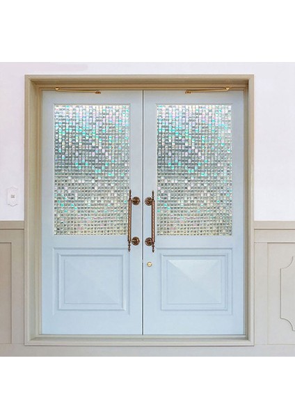 Gökkuşağı Dekoratif Cam Filmi Renkli Statik Kendinden Yapışkanlı Sarılmak Cam Çıkartmalar 3D Mozaik Gizlilik Cam Folyo (Yurt Dışından) modelleri